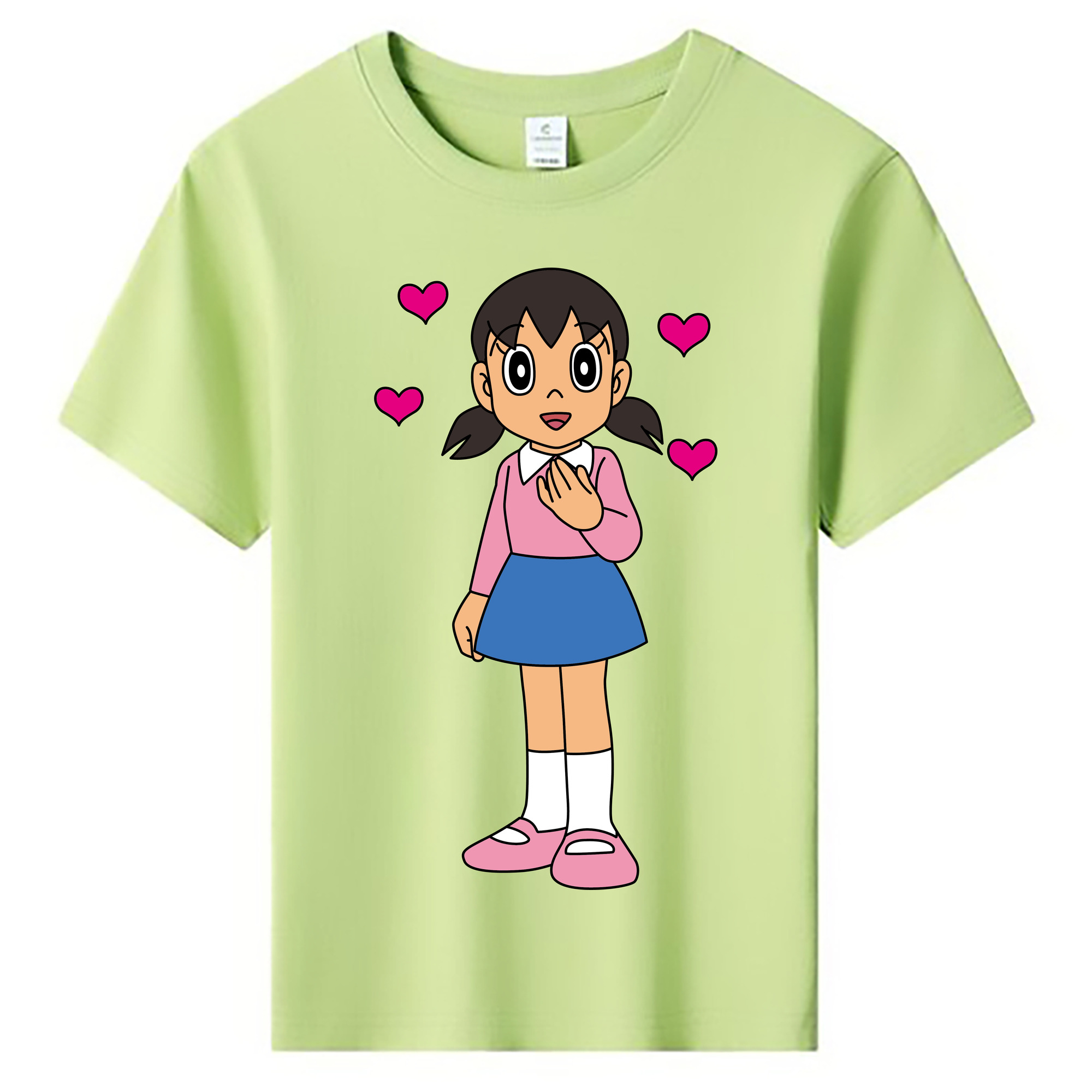 （画像用） ドラえもん みなもと しずか Doraemon Shizuka Minamoto 綿100％キッズTシャツ（フロントプリント）